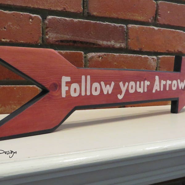 Wood sign, Follow your arrow, Gift, Wall Art, Word Sign, Sign, Wood Wall Art, Wood Art