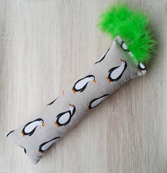 Penguins Catnip Kicker Cat Toy With Feathers Large Catnip Etsy