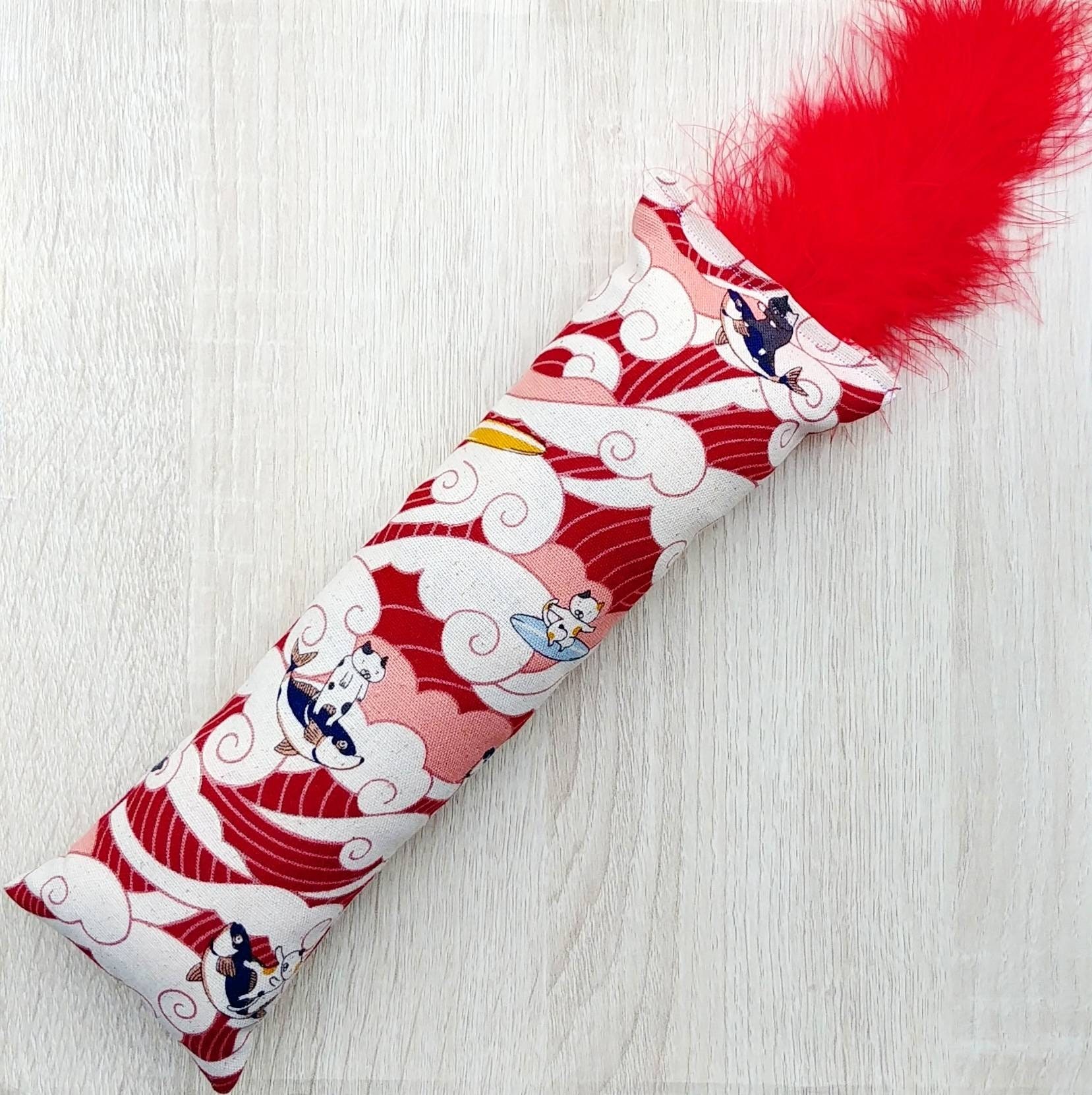 Surfing Cats Valerian Kicker Jouet Pour Chat avec Plumes, Grand en Valériane, Rouge, Kicker à La Val