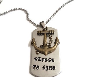 I Refuse To Sink Necklace Etsy