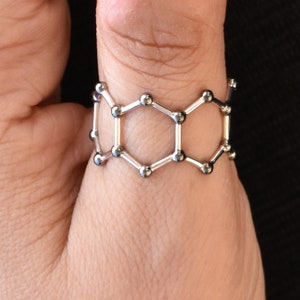 Bond with Molecules - Unique thumb ring, science jewelry, geeky nerdy jewelry, adjustable ring, medical gifts, science gifts by Aliame