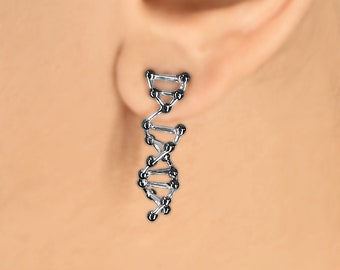 Dynamic DNA - 3D DNA Double Helix earring, Unique earrings, Science gift, Medical gift, Doctors Gift, Science jewelry by Aliame
