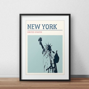 New York City Print, Statue of Liberty Poster, New York Travel Poster, New York Travel Print