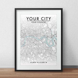 Custom City Print, Any City Map, Street Map Art, Custom Map Print, City Map Wall Art, Custom Map, Travel Poster, Personalised Gift