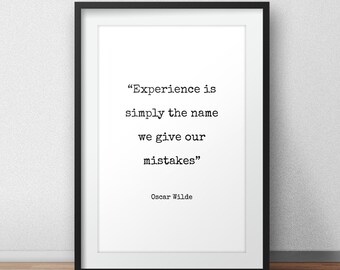 Oscar Wilde Quote Print - Typography Print, Quote Print, Inspirational Quote, Motivational Poster, Wall Decor