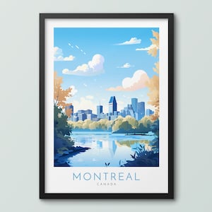 Affiche de voyage à Montréal Affiche d'art mural Affiche de Montréal Affiche de Montréal Affiche de voyage à Montréal Affiche de la ville de Montréal