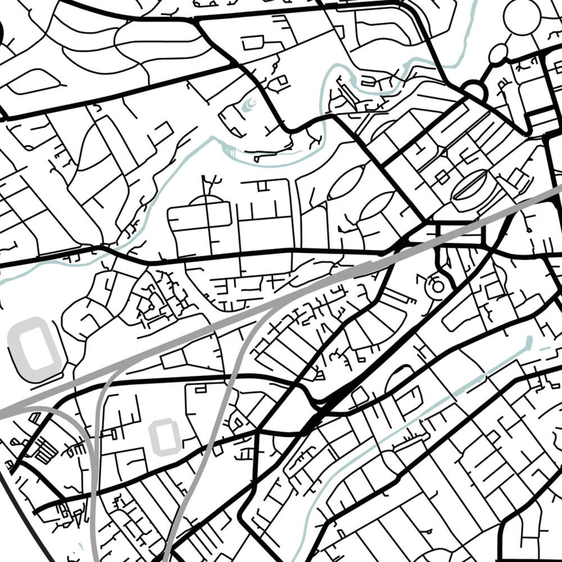 Edinburgh City Map Printable Street Map Art Edinburgh Map Etsy UK