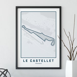 Frankreich Formel 1 Karte Print, Le Castellet F1 Poster, Formel 1 Drucke, Motorsport Print, Grand-Prix-Streckenkarte, Geschenk für Papa, Vatertag