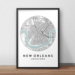 New Orleans Stadt Karte Print, Street Karte Kunst, New Orleans Karte Poster, New Orleans Karte Druck, Stadt Karte Wandkunst, New Orleans Karte, Reise Poster