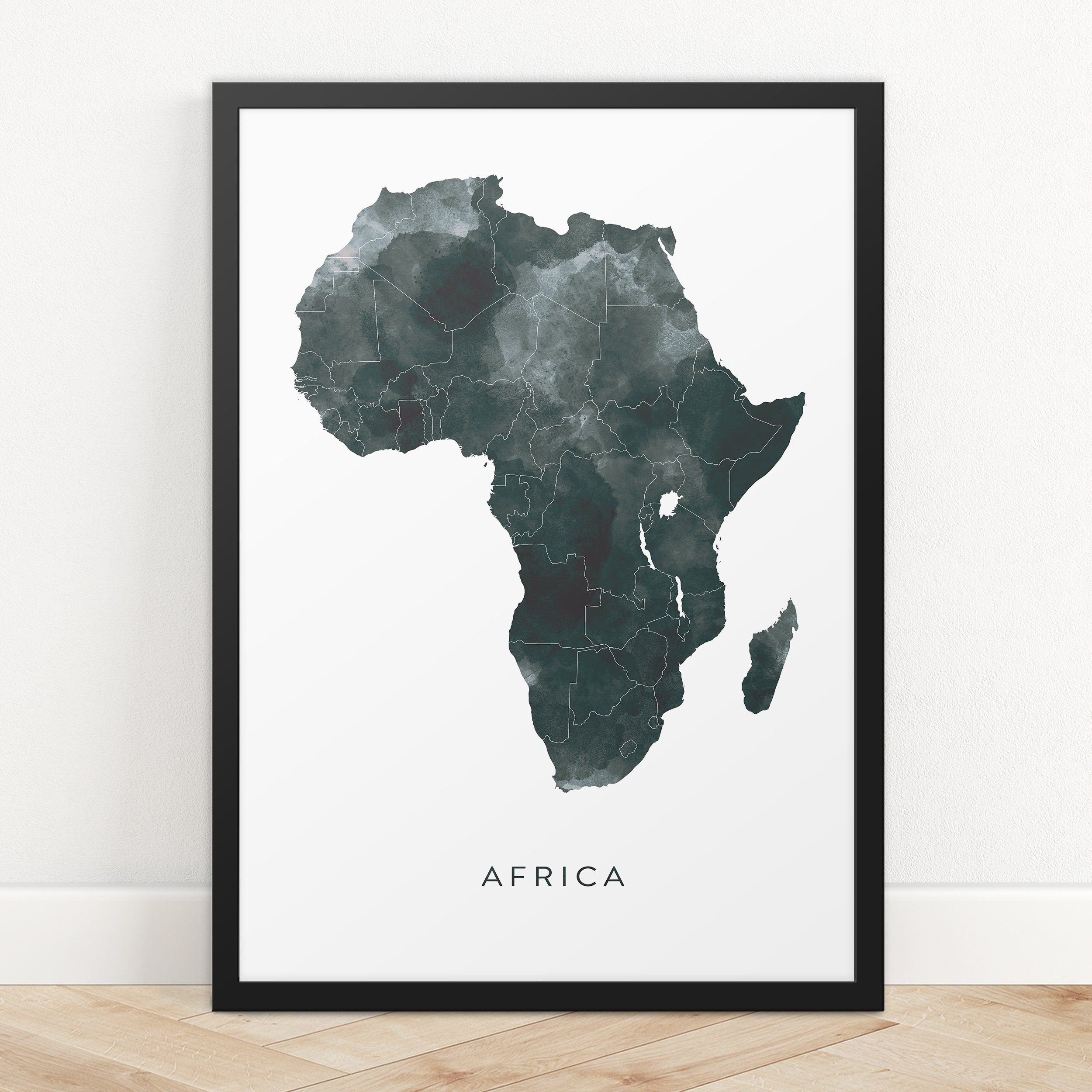 Africa Map Watercolour Print, Watercolor Map Art, Africa Map Poster ...