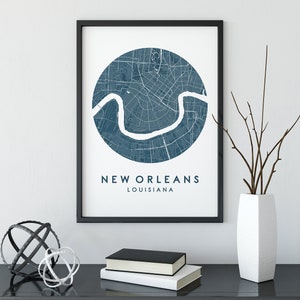New Orleans Stadt Karte Print, Street Karte Kunst, New Orleans Karte Druck, Stadt Karte Wandkunst, New Orleans Karte, Reise Poster, Karte Druck