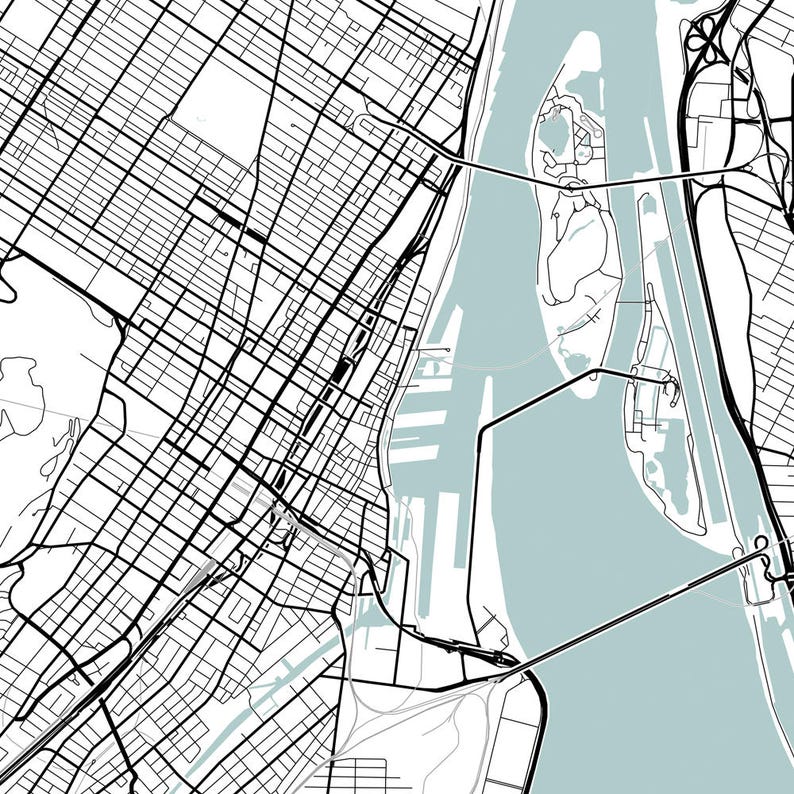 Montreal City Map Printable Street Map Art Montreal Map - Etsy
