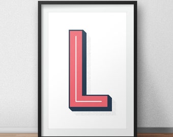 Impresión de letras personalizadas: tipografía inicial, decoración infantil