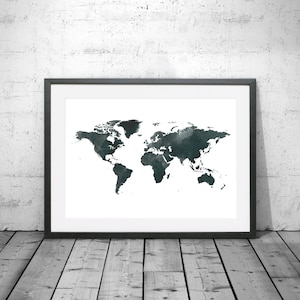 Weltkarte Aquarell Druck, Aquarell Karte Kunst, Weltkarte Poster, Weltkarte Druck, Weltkarte, Reise Poster, Aquarell Karte