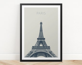 Impression Tour Eiffel : affiche de voyage à Paris, art mural ville