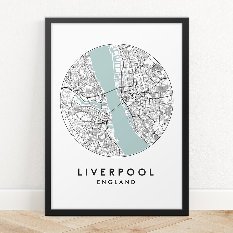 Liverpool City Map Print, Street Map Art, Liverpool Map Poster, Liverpool Map Print, City Map Wall Art, Liverpool Map, Travel Poster image 3