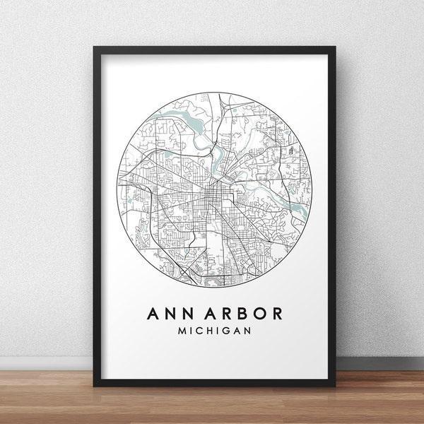 Ann Arbor City Map Print, Street Map Art, Ann Arbor Map Poster, Ann Arbor Map Print, City Map Wall Art, Ann Arbor Map, Travel Poster