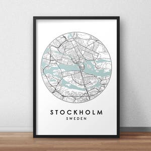 Stockholm City Map Print, Street Map Art, Stockholm Map Poster, Stockholm Map Print, City Map Wall Art, Stockholm Map, Travel Poster