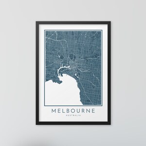 Impresión del mapa de la ciudad de Melbourne, arte del mapa de calles, cartel del mapa de Melbourne, impresión del mapa de Melbourne, arte del mapa de la ciudad, mapa de Melbourne, cartel de viaje, impresión del mapa