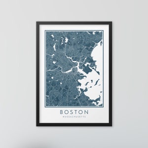 Boston City Map Print, Street Map Art, Boston Map Poster, Boston Map Print, City Map Wall Art, Boston Map, Travel Poster, Map Print