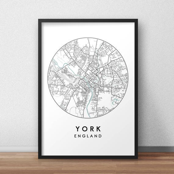 City Map Art Print York City Map Print Street Map Art York Map Poster York Map Etsy