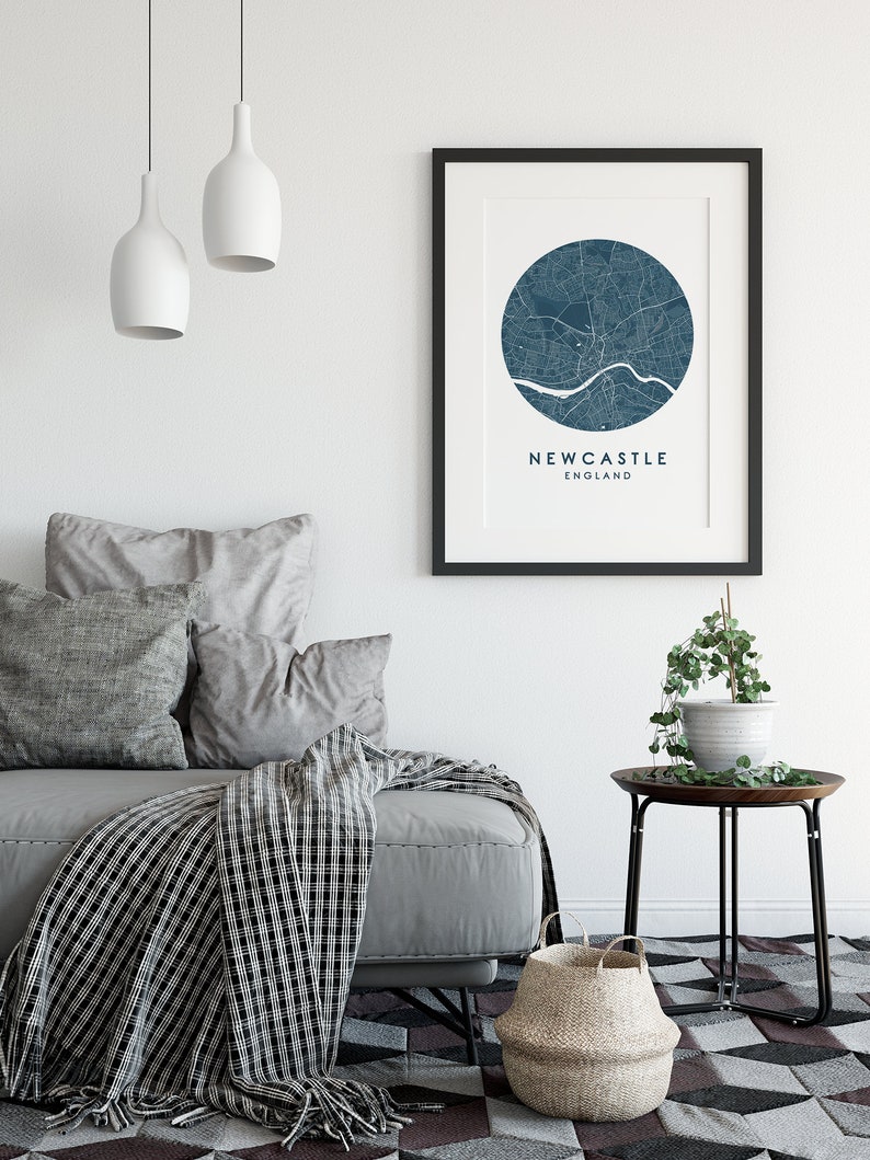 Newcastle City Map Print Street Map Art Newcastle Map Etsy UK