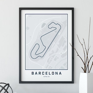Impression de carte de formule 1 de Barcelone, affiche F1, impressions de formule 1, impression de sport automobile, carte du circuit de Grand Prix, cadeau pour papa, cadeau de fête des pères