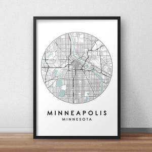 Minneapolis City Map Print, Street Map Art, Minneapolis Map Poster, Minneapolis Map Print, City Map Wall Art, Minneapolis Map, Travel Poster