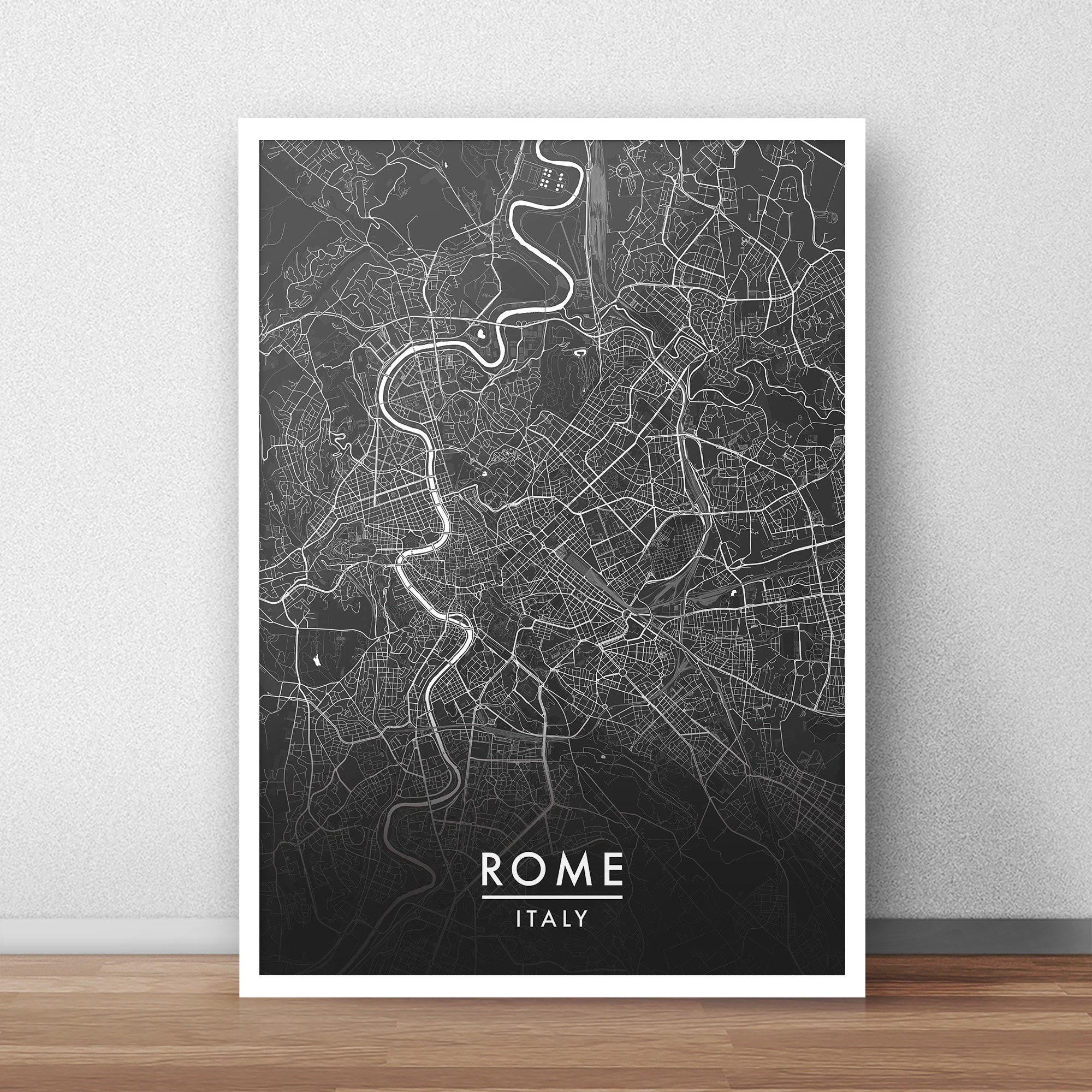 Rome City Map Art Print: Minimalist Travel Poster - Etsy