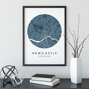 Impresión del mapa de la ciudad de Newcastle, arte del mapa de calles, cartel del mapa de Newcastle, impresión del mapa de Newcastle, arte de la pared del mapa de la ciudad, mapa de Newcastle, cartel de viaje