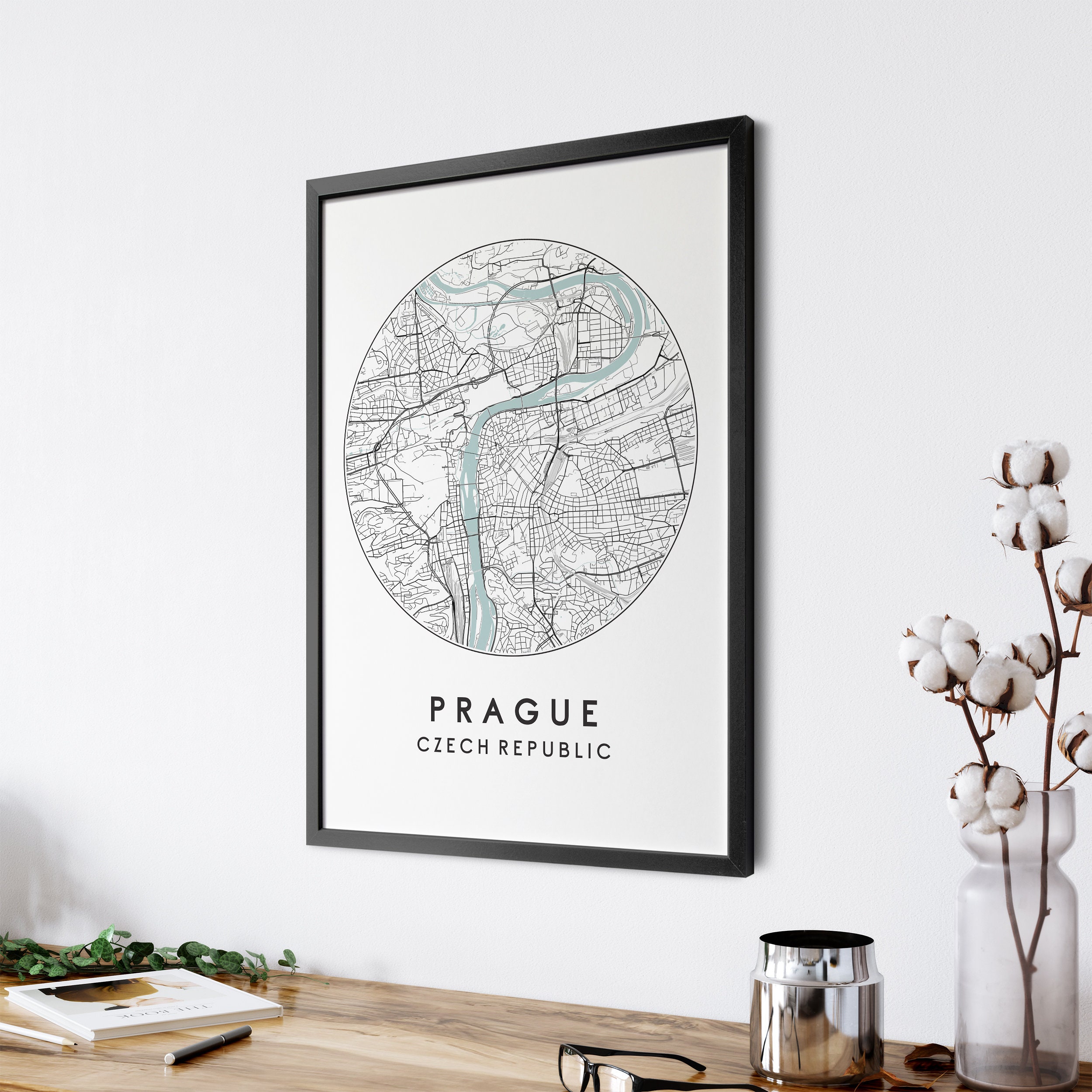 Prag Stadt Karte Druck Strassen Karte Kunst Prag Karte Etsy De