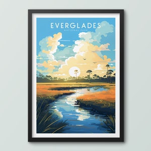 Everglades National Park Travel Poster Wall Art Print Everglades Poster Everglades Print Everglades Art Print Travel Print National Park