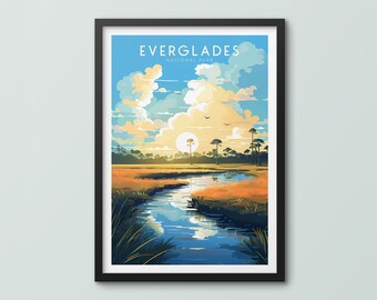 Everglades National Park Travel Poster Wall Art Print Everglades Poster Everglades Print Everglades Art Print Travel Print National Park