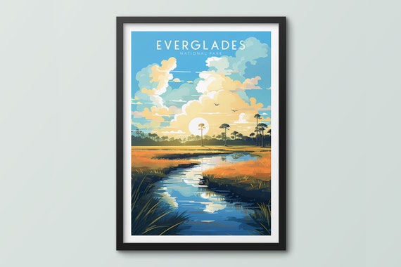 Everglades National Park Travel Poster Wall Art Print Everglades Poster Everglades Print Everglades Art Print Travel Print National Park
