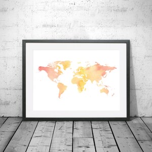 Weltkarte Aquarell Druck, Aquarell Karte Kunst, Weltkarte Poster, Weltkarte Druck, Weltkarte, Reise Poster, Aquarell Karte