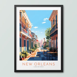 Cartel de viaje de Nueva Orleans Impresión de arte de pared Cartel de Nueva Orleans Impresión de Nueva Orleans Impresión de arte de Nueva Orleans Impresión de viaje Impresión de la ciudad de Nueva Orleans