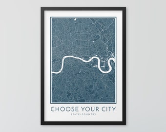 Custom City Map Art Print: Personalized Travel Poster
