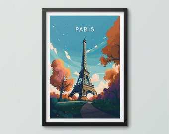 Affiche de voyage de Paris, impression d'art mural Affiche de Paris, impression de la France, impression d'art de la tour Eiffel, impression de voyage, impression de la ville de Paris