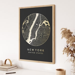 Impressão de mapa de cidade em folha personalizada, qualquer mapa de cidade, impressão de mapa personalizado, arte de parede de mapa de cidade, impressão em folha metálica, impressão de mapa em folha, presente personalizado