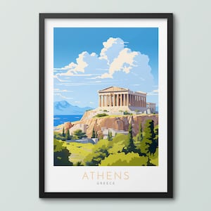 Athens Travel Poster Wall Art Print Athens Poster Greece Print Parthenon Art Print Acropolis Poster Travel Print Athens City Print