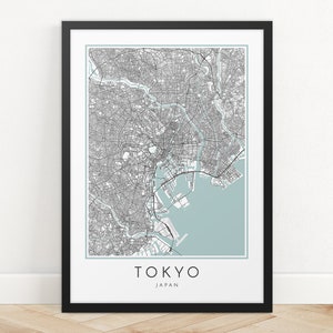Tokyo City Map Art Print: Minimalist Travel Poster