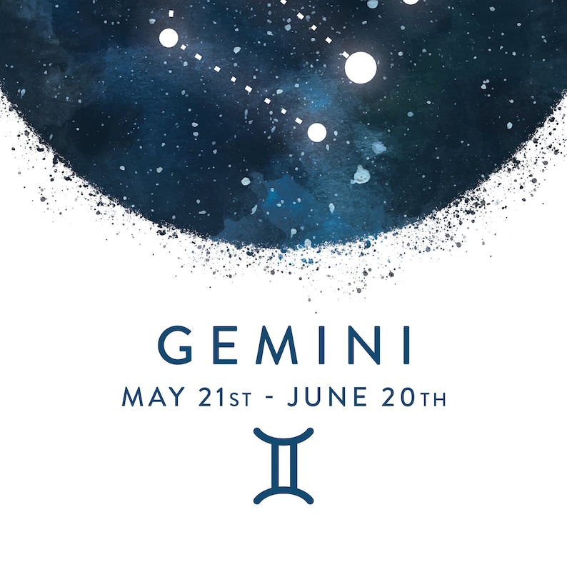 Gemini Constellation Art Print, Star Sign Print, Horoscope Print, Zodiac Wall Art, Zodiac Print, Astrology Wall Art, Bedroom Wall Art image 4