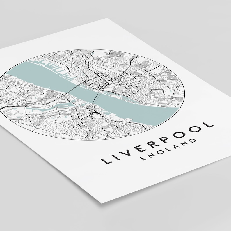 Liverpool City Map Print, Street Map Art, Liverpool Map Poster, Liverpool Map Print, City Map Wall Art, Liverpool Map, Travel Poster image 5