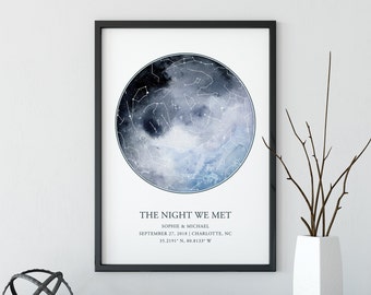 Personalized Star Map Print: Anniversary, Wedding, Zodiac Gift