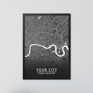 Individuelle Stadt Karte Print: Personalisierte Reise Poster, Minimalistische Straßen Karte Kunst