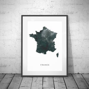 France carte aquarelle impression, aquarelle carte Art, France carte affiche, impression de carte de France, carte de France, affiche de voyage, carte aquarelle