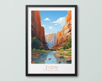 Zion Nationalpark Reise Poster Wand Kunst Druck Zion Poster Zion Druck Zion Art Print Reise Druck Nationalpark Geschenk