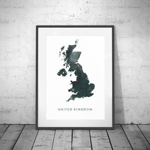 UK Karte Aquarell Druck, Aquarell Karte Kunst, Großbritannien Karte Poster, UK Karte Druck, UK Karte, Reise Poster, Aquarell Karte