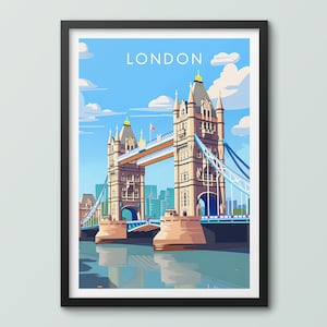 London Travel Poster Wall Art Print London Poster London Print Tower Bridge Art Print London Poster Travel Print London City Print