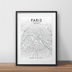 Paris Stadt Karte Print, Street Karte Kunst, Paris Karte Poster, Paris Karte Print, Stadt Karte Wandkunst, Paris Karte, Reise Poster, Frankreich, Karte Print